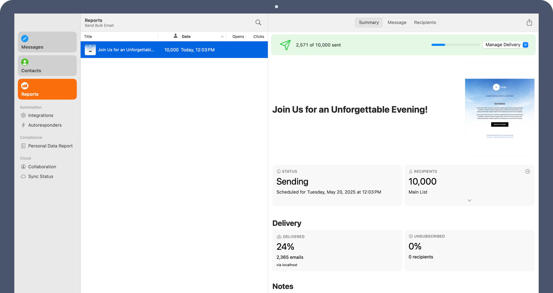 Send bulk email using Direct Mail