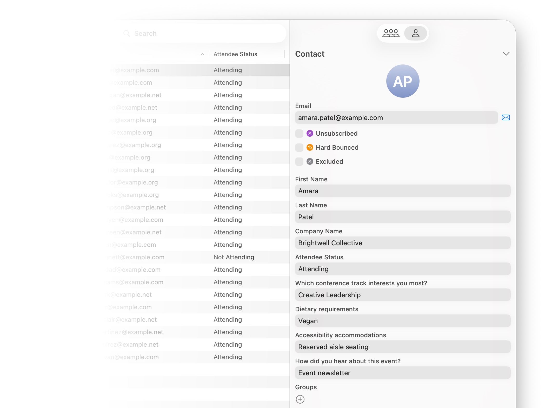 Importing event attendees from Eventbrite