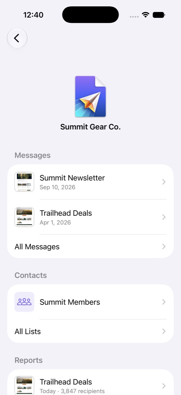 A project overview in Direct Mail for iOS