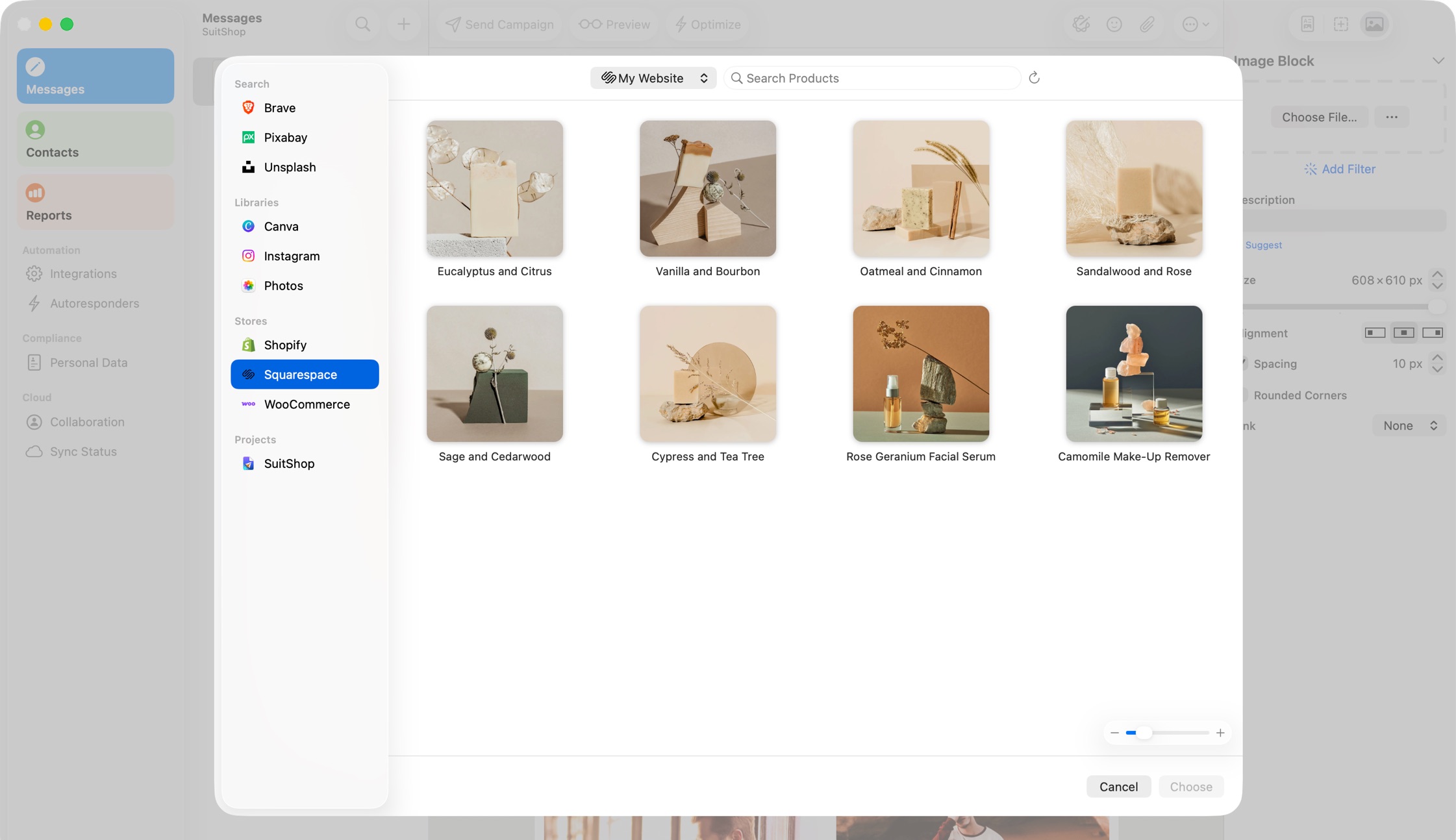 Browse Squarespace product images from Direct Mail