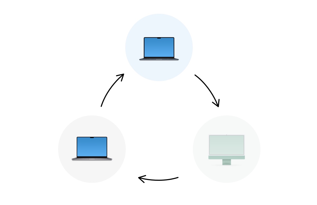 Graphic representing data syncing